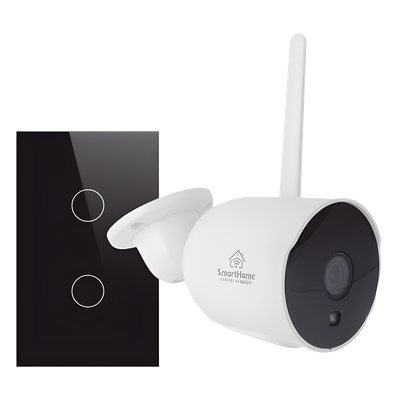 Kit Domótica WiFi / 1 Cámara + 1 Apagador Triple / 2.4 GHz / 800W por Circuito / 100V-250V