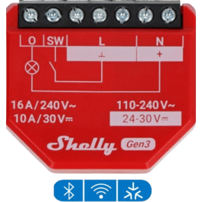 Relevador Inteligente / 16A / 3500W / Medición de Consumo / Wi-Fi 2.4 GHz / Bluetooth / -20°C a +40°C (-4°F a 104°F)