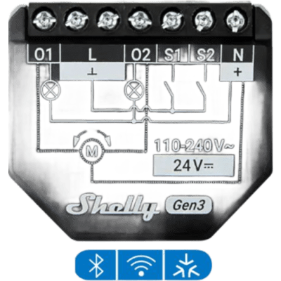Interruptor Inteligente Wi-Fi / 2 Canales / 10 A por Canal / Medición de Energía / Bluetooth 4.2