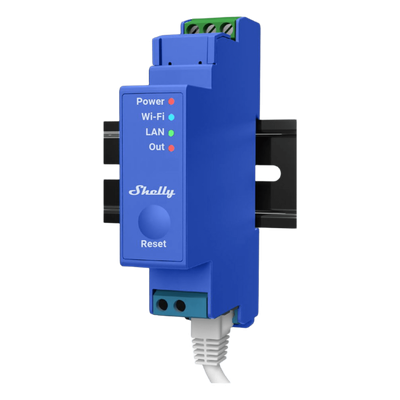 Relevador Inteligente / 1 Canal / Contacto Seco / Wi-Fi, Bluetooth y Ethernet / 16 A / Riel DIN / -20°C a +40°C