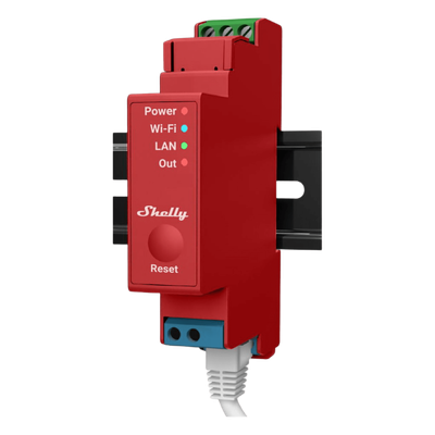Relevador / Interruptor inteligente WiFi/Ethernet/Bluetooth / 1 canal / 16A / Medición de consumo AC / Montaje en riel DIN / 52.5 ft temperatura operación