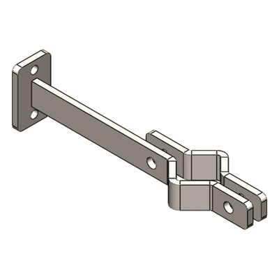 Herraje Lateral para Mástil / Acero A36 Galvanizado / 25 cm / Tubo 34-51 mm / Tornillería 5/16