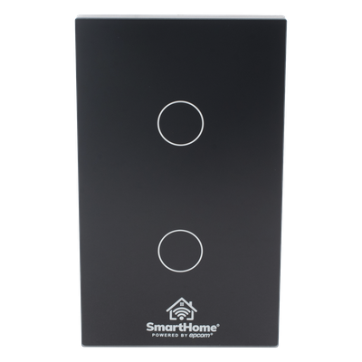 Interruptor Inteligente Wi-Fi / Control de 2 Circuitos / 800 W por Canal / 100-250 V / Wi-Fi 2.4 GHz / Compatible con Asistentes de Voz