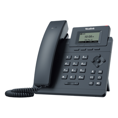 Teléfono IP Empresarial / Pantalla LCD 2.3″ / 1 Cuenta VoIP / Dual Ethernet 10/100 Mbps / PoE / Conferencia 5 Participantes