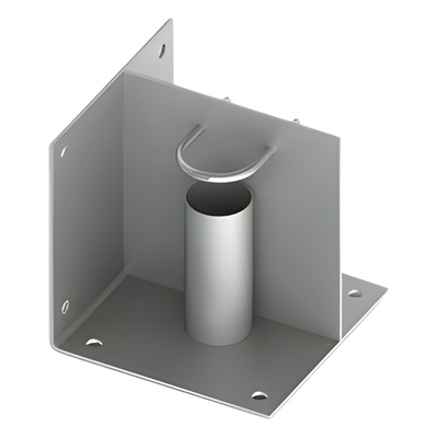 Base de Montaje para Mástil de 2″ / Acero Galvanizado / Instalación en Piso o Esquina / Compatible con Mástiles SLM-15