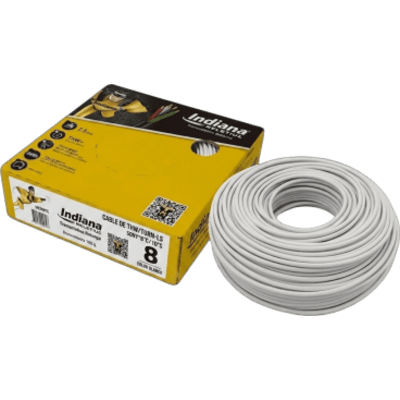 Cable Eléctrico THW-LS / 8 AWG / 19 Hilos / 90°C / 100 m (328 ft) / Blanco