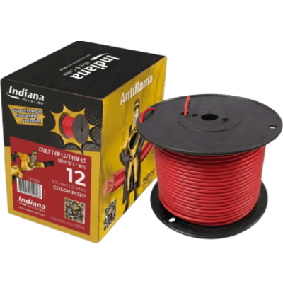 Cable THW-LS / Calibre 12 AWG / 19 Hilos / 90°C Seco / 75°C Mojado / Bobina 100 m (328 ft)