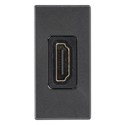 Módulo HDMI / Hembra-Hembra / Full HD 1080p / 4K / Acabado Grafito RAL 7021 / Sistema Modular K45