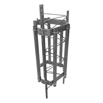 Herraje para antenas sectoriales / 6 posiciones / Acero A-36 / Mástil 2′ cal. 18 / Altura 100 cm / 3.28 ft / Galvanizado en caliente / Compatible STZ35G