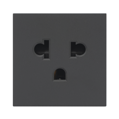 Módulo para Tomacorriente Euroamericano / Color Negro / 45×45 mm (1.77 x 1.77 pulgadas) / Compatible con Torres y Cajas para Escritorio