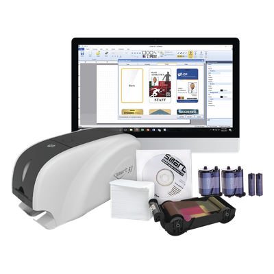 Impresora de Tarjetas PVC / Una Cara / Velocidad 23 seg/tarjeta / Impresión UV / SmartMark / Ethernet Opcional