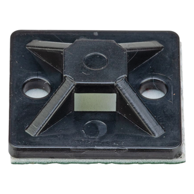 Montaje Adhesivo para Bridas / 4 Vías / 25 x 25 mm (0.98 x 0.98 in) / Nylon 6.6 V-2 / Interior y Exterior / Paquete 100 pz
