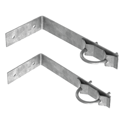 Herrajes de Pared para Mástil / Acero A-36 Galvanizado / Mástil 1-1/4″ a 2″ / Estructuras hasta 3 m (9.8 ft) / 2 Juegos Tipo L con Abrazaderas U
