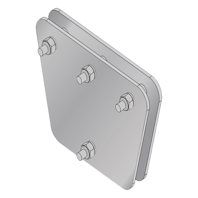 Placas Igualadoras para Retenidas / 3 Retenidas / Acero ASTM A-36 / 3/16′ / Galvanizado en Inmersión / 20x20x30 cm