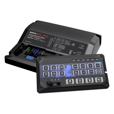 Sirena Vehicular / Amplificador Clase D 200W / Controlador Deslizante 19 Botones / 12 Salidas Auxiliares / Grabación 20 Segundos