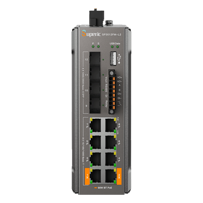 Switch PoE Administrable / 8 Puertos Gigabit PoE / 2 Puertos 90W 802.3bt / 4 Puertos SFP 2.5G / Capacidad 36 Gbps / PoE 240W / Operación -40℃ a 75℃ (-40℉ a 167℉)