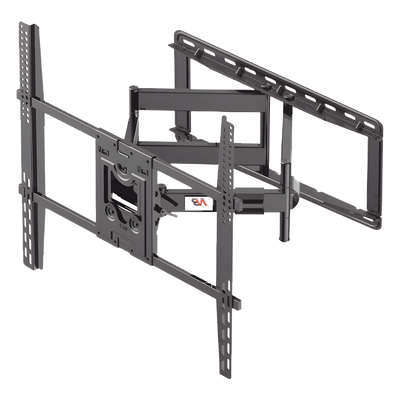 Soporte de Pared Articulado / Pantallas 75″ a 110″ / VESA 400×400 a 800×600 mm / Carga 90.9 kg (200 lbs) / Extensión 7.2 a 70 cm / Rotación 45° / Inclinación +10° a -5°