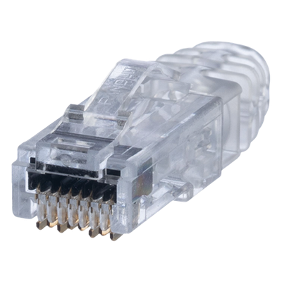 Plug RJ45 Cat6 / 3 Piezas / 23-24 AWG / 50μ Oro / 2500 Ciclos / 100 Piezas