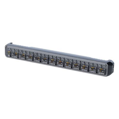 Luz Auxiliar LED / 45 LEDs Tricolor Rojo/Azul/Blanco / 12-24 VDC / Lente Transparente / SAE / 11.42″ / Halo Rojo Multifuncional