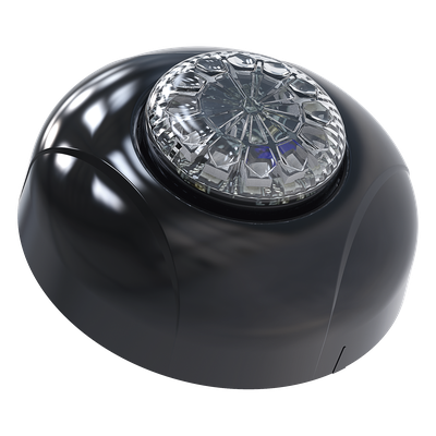 Estrobo LED / 12 LED Alta Intensidad / Rojo-Azul / Lente Transparente / Bisel Negro / IPX7 / 12 VCD