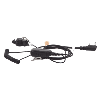 Micrófono de Solapa con Audífono Discreto / Tubo Acústico Intercambiable / Cable Reforzado Poliuretano / PTT Integrado / Compatible Kenwood Serie G