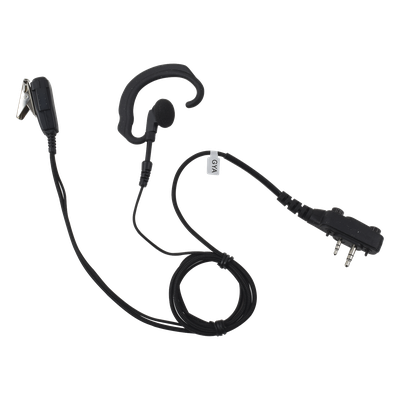 Micrófono de Solapa con Auriculares / Gancho de Oreja Suave / Cable Retráctil 2.5′ (0.76 m) / Conector 2 Pines con Tornillos / Fibra Trenzada / Carcasa Policarbonato