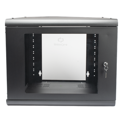 Gabinete de Pared 9U / 635 mm (2.08 ft) Profundidad / Acero Reforzado / Capacidad 100 kg / Cristal Templado