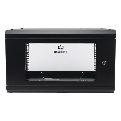 Gabinete de Pared / 6U Rack 19» / 455mm Profundidad / 1.49 ft / Cristal Templado / Acero Reforzado
