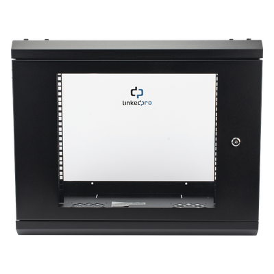 Gabinete de Pared 9U / 19″ Rack / Cristal Templado / 455 mm Profundidad (1.49 ft) / Acero Reforzado / 80 kg Carga