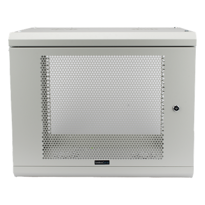 Gabinete de Pared / 9U / Profundidad 455 mm / Puerta Perforada / Carga 80 kg / Acero Reforzado / Color Blanco