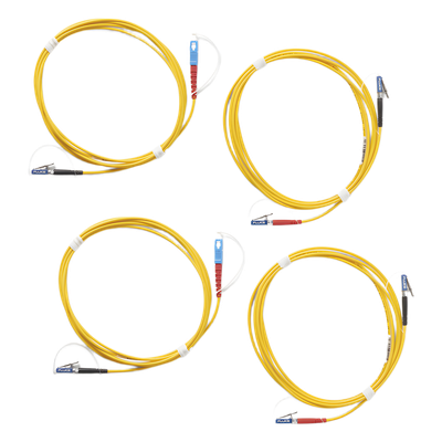 Kit de Cables de Referencia de Comprobación Monomodo / Conectores LC Metálicos / 2 SC/LC y 2 LC/LC / 2 Metros (6.56 Pies)