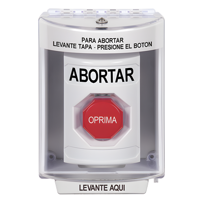 Botón de Abortar con Bocina / Tapa de Policarbonato Resistente / Restablecimiento con Llave / UL/cUL/ADA / Interior/Exterior