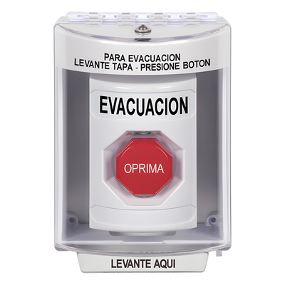 Botón de Evacuación / Cubierta Policarbonato / Restablecimiento con Llave / Bocina Integrada / Interior-Exterior / -40 a 121 °C