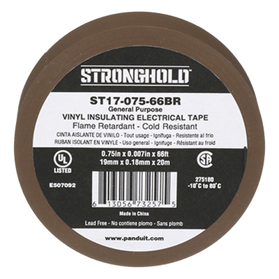 Cinta Aislante Eléctrica / PVC 0.18 mm / 19 mm x 20.12 m (66 ft) / 600V / Ignífuga UL 510 / -10°C a 80°C