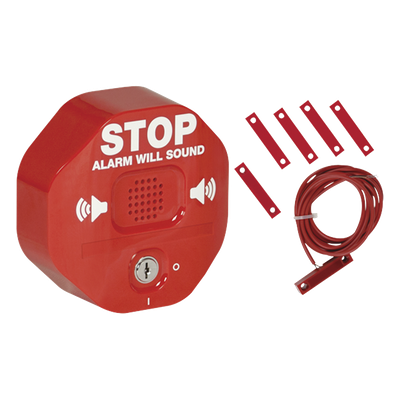 Alarma de Puerta Multifunción / Sirena 95/105 dB / Puertas Dobles / Batería 9V Alcalina / Señal Visual Disuasoria