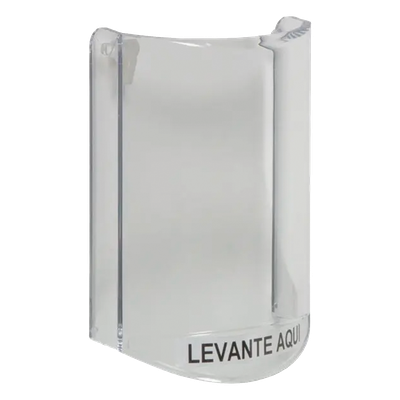 Cubierta protectora de policarbonato / Sin sonido / Texto en español / 135 x 89 x 45 mm / -40 a 120°F (-40 a 49°C) / UL y cUL conforme a ADA