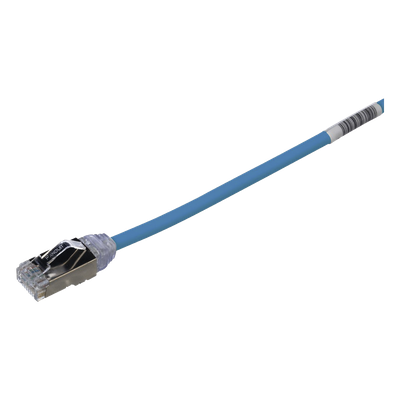 Patch Cord Cat6A / 28 AWG Diámetro Reducido / S/FTP Blindado / CM/LS0H / 0.20 m (0.66 pies) / Azul