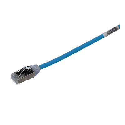 Patch Cord Cat6A / 28 AWG Diámetro Reducido / S/FTP Blindado / CM/LS0H / 0.5 m (1.64 ft) / Azul
