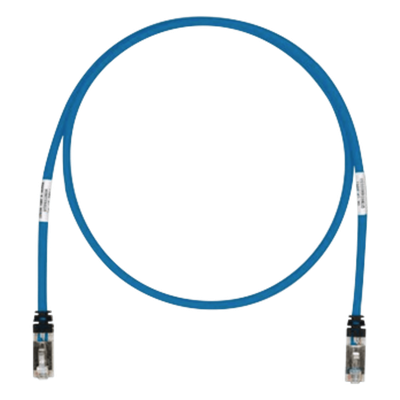 Patch Cord S/FTP Cat6A / 500 MHz / 0.30 m (1 ft) / 26 AWG / CM/LSZH / Azul