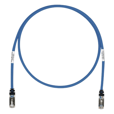 Patch Cord Cat6A / Blindado S/FTP / 500 MHz / 26 AWG / 0.61 m (2 ft) / CM/LS0H / Azul