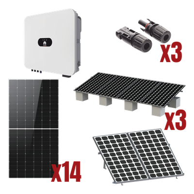 Kit Solar Interconexión / 8 kW / 220 Vca / 6 Módulos / Montaje Incluido / 19.7 pies