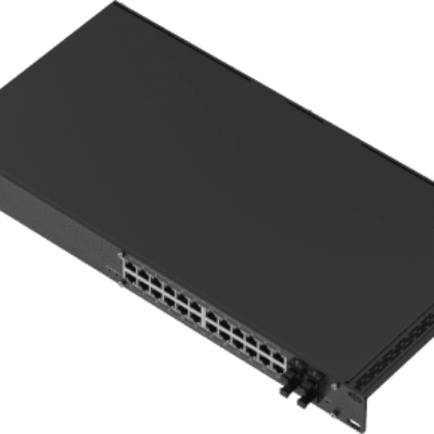 Switch Industrial Gestionado L2+ / 24 Puertos Gigabit PoE+ / 4 Puertos SFP / 56 Gbps / 300W PoE Budget / IP30