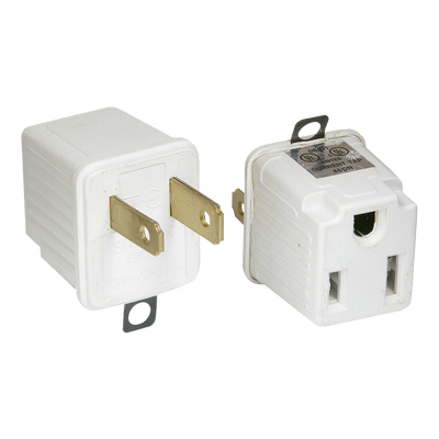 Adaptador de Aterrizado a Polarizado / 127V / 15A / ABS / 2 Piezas