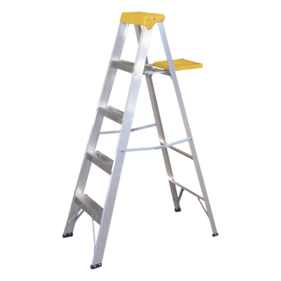 Escalera Tipo Tijera / 5 Peldaños / Aluminio Tipo III / 1.83 m (6 ft) / Carga 90 kg / ANSI A14.2