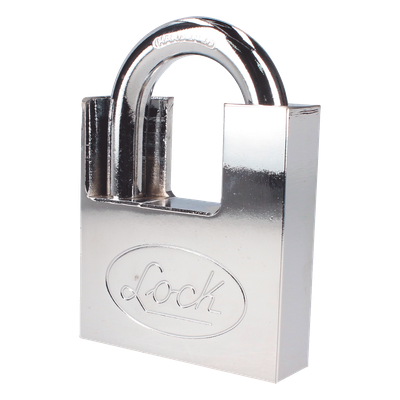 Candado de acero / Guarda anti-palanca / Cromo satinado / Doble cerrojo / 70 mm / Nivel seguridad 7 / 4 llaves Abloy