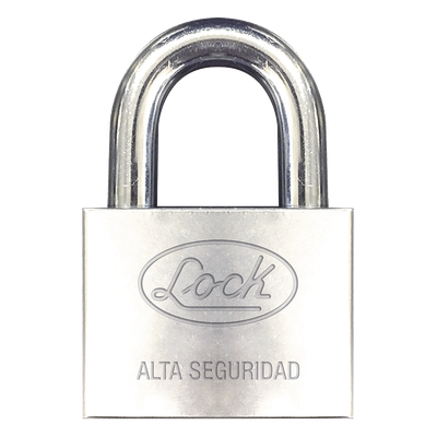 Candado de alta seguridad / Acero anticorte / Acabado cromado / Llaves Abloy / Horquilla 34 mm (1.34 pulgadas)
