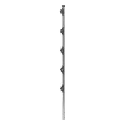 Poste de Paso para Cerca Electrificada / 1.2 m (3.9 ft) / Tubo Galvanizado Cal. 18 / 1″ Diámetro / 5 Aisladores / Fijación en Concreto