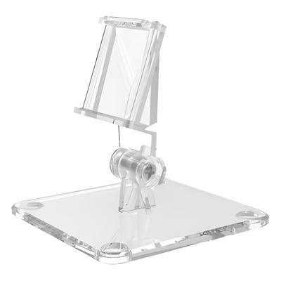 Soporte de Escritorio en T / Rotación 50° / Compatible con Etiquetas 2.13″ a 4.2″ / Policarbonato y ABS Transparente / Montaje Directo