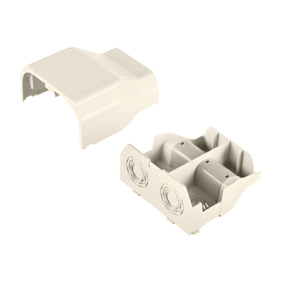 Conector de Tubería a Canaleta / Salidas 1/2″, 3/4″, 1″ y 1 1/4″ / PVC Rígido / UL94V-0 / TIA/EIA / Color Blanco Mate