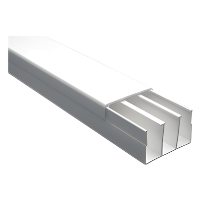 Canaleta con tapa / PVC autoextinguible / 40 x 62 mm / 2.5 m (8.2 ft) / Blanco / NOM-001-SEDE-2005